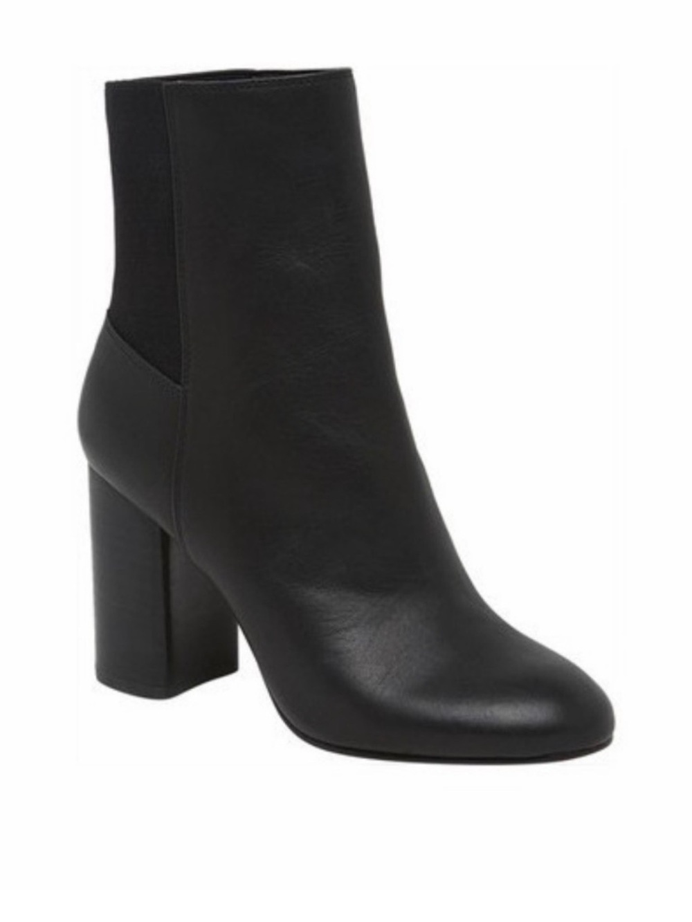 Dolce Vita Ramona Black Leather Block Heel Ankle Boots
